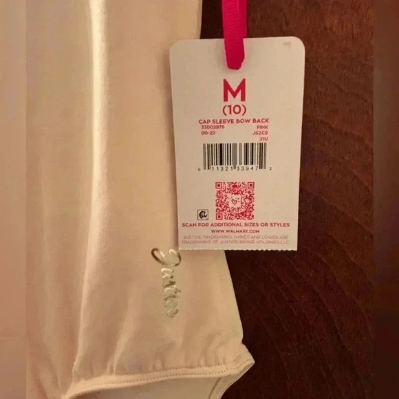 NWTx3! Justice Cap Sleeve Bow Back leotards: black XXS 4, S 7/8, pink M 10 🩰 - Picture 10 of 15